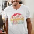 Vintage 1970 Retro Style 70's Born Nostalgia Vibe Birthday Premium Tri-Blend Men's V-Neck T-Shirt