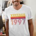 Vintage 1997 Retro Style 90's Born Nostalgia Vibes Birthday Premium Tri-Blend Men's V-Neck T-Shirt