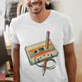 Vintage Pencil Rewind Cassette Tape Nostalgia Party 80s 90s Premium Men's V-Neck T-Shirt Vintage Pencil Rewind Cassette Tape Nostalgia Party 80s 90s Premium Men's V-Neck T-Shirt