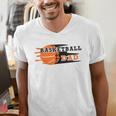 Vintage Proud Basketball Dad Fathers Day Basketball Player Men's V-Neck T-Shirt
