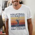 Volleyball Dad Like A Normal Dad Only Cooler Vintage Men's V-Neck T-Shirt