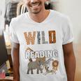 Wild About Reading Book Reader Book Nerd Book Reading Lover Premium Tri-Blend Men's V-Neck T-Shirt