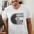 Woodworking Dad Measure Cut Swear Handyman Fathers Day Men's V-Neck T-Shirt Woodworking Dad Measure Cut Swear Handyman Fathers Day Men's V-Neck T-Shirt