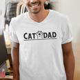 Worlds Best Cat Dad Ever Vintage Cat Dad Father Day Men Men's V-Neck T-Shirt