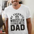 Wrestler Daddy Wrestling Dad Men's V-Neck T-Shirt