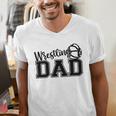 Wrestling Dad Hobby Wrestle Wrestler Martial Arts Father Men's V-Neck T-Shirt