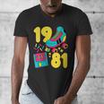 1981 Retro Raised In The 80s Old School Nostalgia Vibes Men's V-Neck T-Shirt