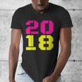 2018 Big Neon Numbers For The New Year Or Graduation Men's V-Neck T-Shirt