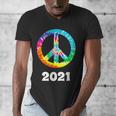 2021 Graduation Class Year Tie Dye Peace Sign Graduate Shirt Men's V-Neck T-Shirt
