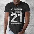 21st Birthday Dad Mom 21 Year Old Daughter Family Squad Men's V-Neck T-Shirt