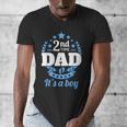 2nd Time Dad It's A Boy Dad Again Second Baby Announce Men's V-Neck T-Shirt