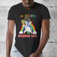 5th Grade Graduate Class 2021 Dabbing Unicorn Graduation Men's V-Neck T-Shirt