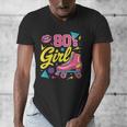 80's Girl Roller Skates Skating Eighties 1980s Nostalgia Men's V-Neck T-Shirt