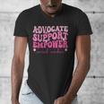 Advocate Support Empower Groovy Social Worker Graduation MSW Men's V-Neck T-Shirt