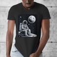 Aesthetic Spaceman Astronaut On The Moon Space Introvert Men's V-Neck T-Shirt Aesthetic Spaceman Astronaut On The Moon Space Introvert Men's V-Neck T-Shirt