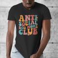 Anti Social Dog Moms Club Introvert Dog Mom Retro Men Women Men's V-Neck T-Shirt