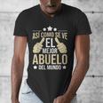 Así Como Se Ve El Mejor Abuelo Del Mundo Grandfather Dad Men's V-Neck T-Shirt