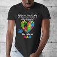 Autism Dad Of Autism Daughter Daddy Shirts Autistic Support Men's V-Neck T-Shirt