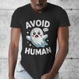 Avoid Humans Cute Kawaii Pastel Ghost Introvert Saying Men's V-Neck T-Shirt Avoid Humans Cute Kawaii Pastel Ghost Introvert Saying Men's V-Neck T-Shirt