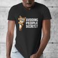 Avoiding People Secretly Cat Introvert Humor Men's V-Neck T-Shirt