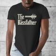 The Bassfather Distressed Bass Player Dad Fathers Day Men's V-Neck T-Shirt