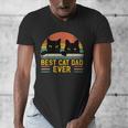 Best Cat Dad Ever Retro Style Cats Lover Men's V-Neck T-Shirt
