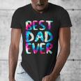 Best Dad Ever Colorful Tie Dye Fathers Day Men's V-Neck T-Shirt Best Dad Ever Colorful Tie Dye Fathers Day Men's V-Neck T-Shirt