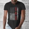 Best Dad Ever US American Flag Gift For Father's Day Short Sleeve Men's V-Neck T-Shirt