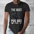 Best Pug Dad Ever Fathers Day Cute Daddy Dad Pug Men's V-Neck T-Shirt