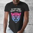 Bi Shy And Ready To Cry Bisexual Introvert Bi Pride Men's V-Neck T-Shirt