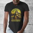 Bigfoot Outdoor Hiking Dad Joke Im Outstanding Sasquatch Men's V-Neck T-Shirt