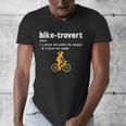 Bike-Trovert Bicycle Humor Definition Introvert Men's V-Neck T-Shirt