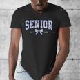 Blue Bow Coquette Floral Senior 2026 Graduation Class Men's V-Neck T-Shirt