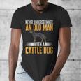 Blue Heeler Dad Australian Cattle Dog Men Men's V-Neck T-Shirt Blue Heeler Dad Australian Cattle Dog Men Men's V-Neck T-Shirt