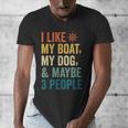 I Like My Boat Dog And Maybe 3 People Retro Sailor Dad Men's V-Neck T-Shirt