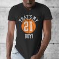 My Boy 21 Basketball Number 21 Jersey Basketball Mom Dad Men's V-Neck T-Shirt