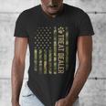 Camo Cat Treat Dealer American Flag US Cat Dad 4th Of July For Men Women Men's V-Neck T-Shirt