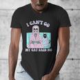 I Can't Go My Cat Said No Introvert Anxiety Cat Lover Men's V-Neck T-Shirt I Can't Go My Cat Said No Introvert Anxiety Cat Lover Men's V-Neck T-Shirt