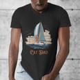Cat Dad Vintage Catamaran Sailing Men's V-Neck T-Shirt