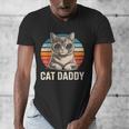 Cat Daddy Shirt Men Cat Lover Dad Fathers Day Men's V-Neck T-Shirt