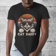 Cat Daddy Sunglasses Sunset Retro Fur Dad Papa Kitten Men Men's V-Neck T-Shirt Cat Daddy Sunglasses Sunset Retro Fur Dad Papa Kitten Men Men's V-Neck T-Shirt