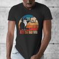 Cat Loving Daddy Fathers Day Mens None Best Cat Dad Ever Paw Fist Bump Fathers Day TeeShirt Small US Men's V-Neck T-Shirt