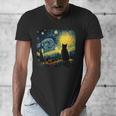 Cat Starry Night Van Gogh Cat For Cat Lover Cat Mom Cat Dad Men's V-Neck T-Shirt Cat Starry Night Van Gogh Cat For Cat Lover Cat Mom Cat Dad Men's V-Neck T-Shirt