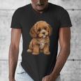 Cavapoo Breed Pet Lover Art Dog For Mom Dad Kids Men's V-Neck T-Shirt