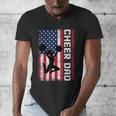 Cheer Dad American Flag Cheerleader Support Men's V-Neck T-Shirt