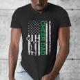 Cheer Dad Flag Green Cheerleading Men's V-Neck T-Shirt