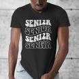 Class Of 2024 High School Senior Graduation Groovy Wave Men's V-Neck T-Shirt