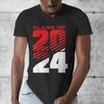 Class Of 2024 High School Senior Graduation Red Sports Style Men's V-Neck T-Shirt