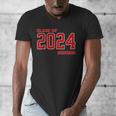 Class Of 2024 Senior Back To School Vintage Graduation Tee Men's V-Neck T-Shirt