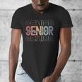 Class Of 2025 Senior 2025 Graduation Leopard Retro Rainbow Men's V-Neck T-Shirt